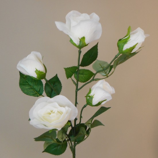 Artificial Roses Spray Cream 69cm Artificial Flowers